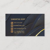 Carte de visite professionnel moderne Marine & Gol (Dos)