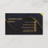 Carte de visite professionnel moderne Marine & Gol (Dos)