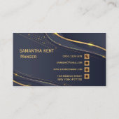 Carte de visite professionnel moderne Marine & Gol (Dos)