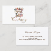 Carte De Visite Professionnel, Moderne, Mélange Floral, Cuisine (Devant / Derrière)