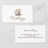 Carte De Visite Professionnel, Moderne, Mélange Floral Rétro, Cuis (Devant / Derrière)