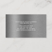 Carte De Visite Professionnel Moderne Metallic Brossé Gris (Dos)