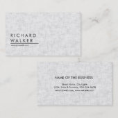 Carte De Visite Professionnel Moderne Minimal Blanc clair Élégant (Devant / Derrière)