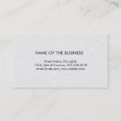 Carte De Visite Professionnel Moderne Minimal Blanc clair Élégant (Dos)