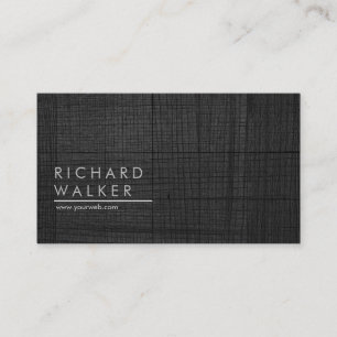 Carte De Visite Professionnel Moderne Minimal Bois Noir Élégant