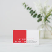 Carte De Visite PROFESSIONNEL MODERNE minimal joli corail rose (Debout devant)