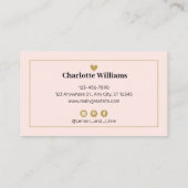 Carte De Visite Professionnel Moderne Minimale Feminine Rose Bleu (Dos)