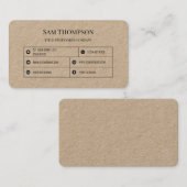 Carte De Visite Professionnel Moderne Minimale Icônes Médias Socia (Devant / Derrière)