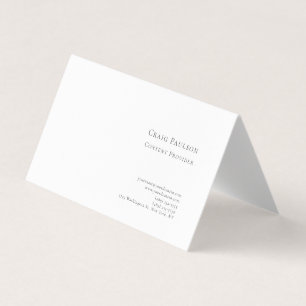 Carte De Visite Professionnel Moderne Minimaliste Bleu Blanc