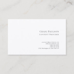 Carte De Visite Professionnel Moderne Minimaliste Bleu Blanc