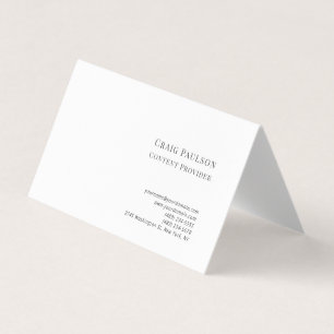 Carte De Visite Professionnel Moderne Minimaliste Bleu Blanc