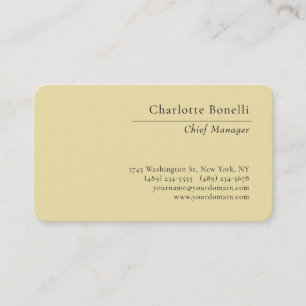 Carte De Visite Professionnel Moderne Minimaliste Couleur Vanille