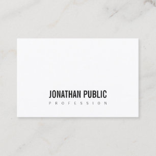 Carte De Visite Professionnel moderne minimaliste Élégant BW Plain