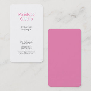 Carte De Visite Professionnel moderne minimaliste rose clair