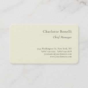 Carte De Visite Professionnel Moderne Minimaliste Simple Beige Ama