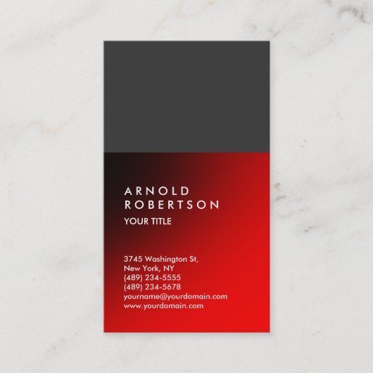 Carte de visite professionnel moderne moderne Red (Devant)