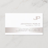 Carte De Visite Professionnel Moderne Monogramme Chic Modèle (Dos)