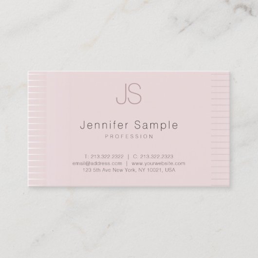 Carte De Visite Professionnel Moderne Monogramme Modèle Élégant (Devant)