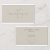 Carte De Visite Professionnel Moderne Monogramme Simple Modèle Lux (Devant / Derrière)