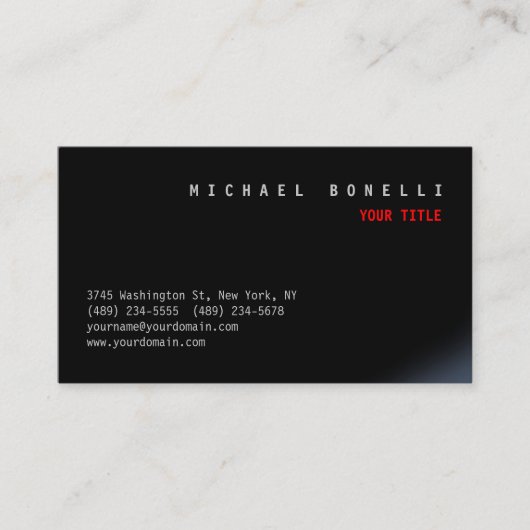 Carte de visite professionnel moderne noir esthéti (Devant)