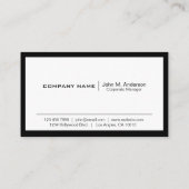 Carte de visite professionnel moderne noir et blan (Dos)