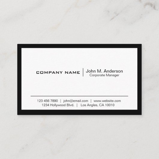 Carte de visite professionnel moderne noir et blan (Dos)