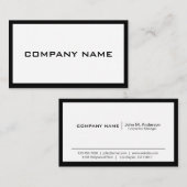 Carte de visite professionnel moderne noir et blan (Devant / Derrière)