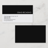 Carte de visite professionnel moderne noir et blan (Devant / Derrière)