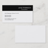 Carte de visite professionnel moderne noir et blan (Devant / Derrière)