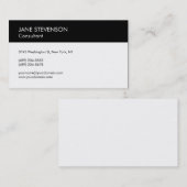 Carte de visite professionnel moderne noir et blan (Devant / Derrière)