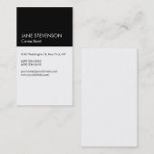 Carte de visite professionnel moderne noir et blan (Devant / Derrière)