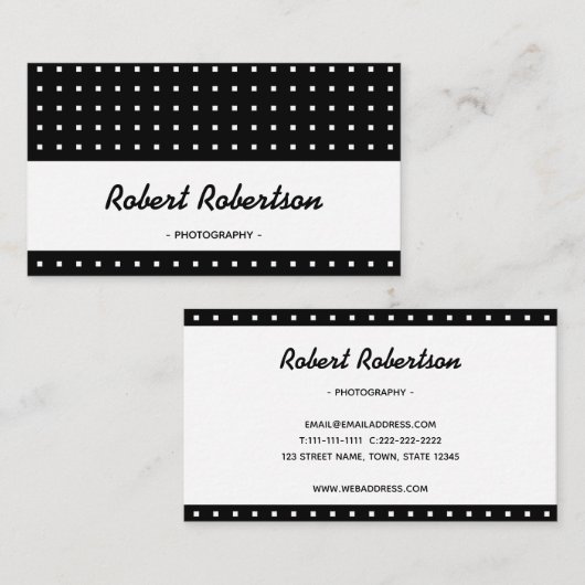 Carte De Visite Professionnel moderne noir et blanc (Devant / Derrière)