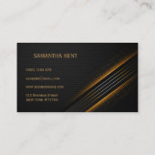 Carte de visite professionnel moderne noir et or (Dos)