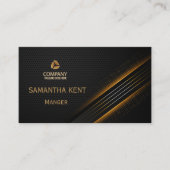 Carte de visite professionnel moderne noir et or (Devant)