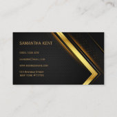 Carte de visite professionnel moderne noir et or (Dos)