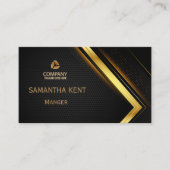 Carte de visite professionnel moderne noir et or (Devant)