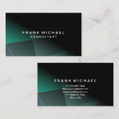 Carte De Visite Professionnel moderne noir et vert (Devant / Derrière)