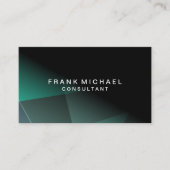 Carte De Visite Professionnel moderne noir et vert (Devant)