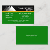 Carte De Visite Professionnel moderne noir et vert (Devant / Derrière)