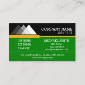 Carte De Visite Professionnel moderne noir et vert (Devant)