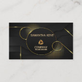 Carte de visite professionnel moderne noir & or (Devant)