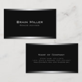 Carte De Visite Professionnel moderne noir simple (Devant / Derrière)