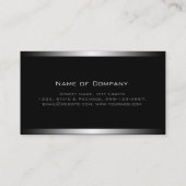 Carte De Visite Professionnel moderne noir simple (Dos)