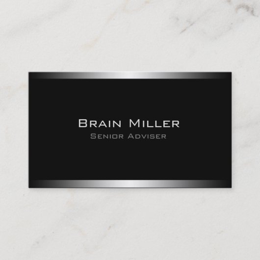 Carte De Visite Professionnel moderne noir simple (Devant)