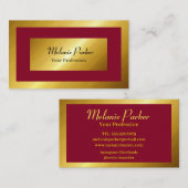 Carte De Visite professionnel moderne or bourgogne simplement (Devant / Derrière)