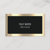 Carte De Visite Professionnel Moderne Or Simplement Minimal Noir (Devant)