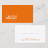 Carte De Visite PROFESSIONNEL MODERNE Orange (Devant / Derrière)