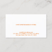 Carte De Visite PROFESSIONNEL MODERNE Orange (Dos)