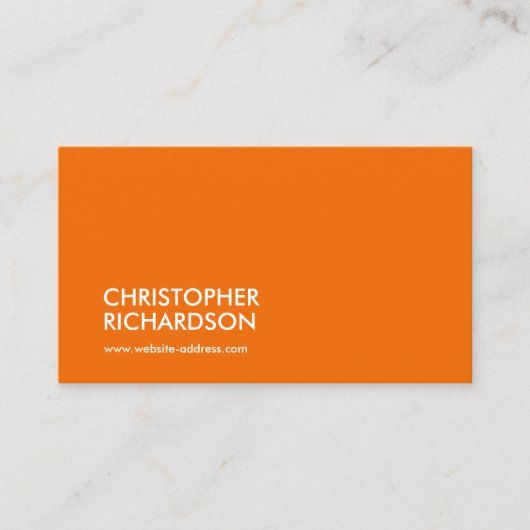 Carte De Visite PROFESSIONNEL MODERNE Orange (Devant)