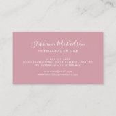 Carte De Visite Professionnel moderne Pink Gold Abstrait (Dos)